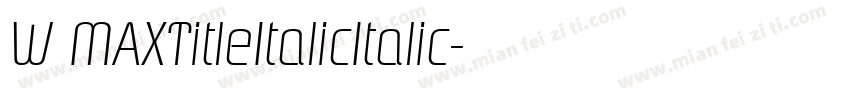W MAXTitleItalicItalic字体转换